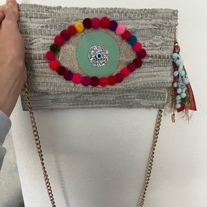 Evil Eye purse bought in Santorini Greece
